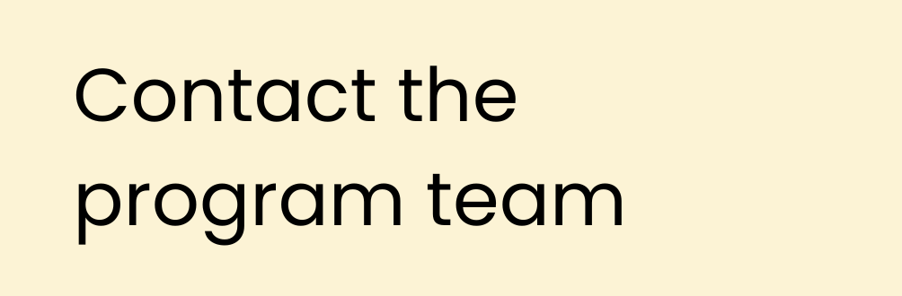Contact the program team placecard
