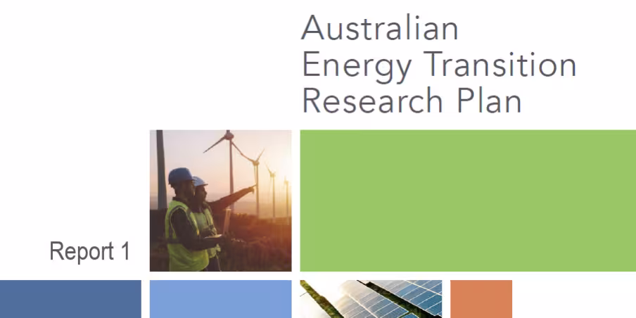 Australian Energy Transition Research Plan report cover