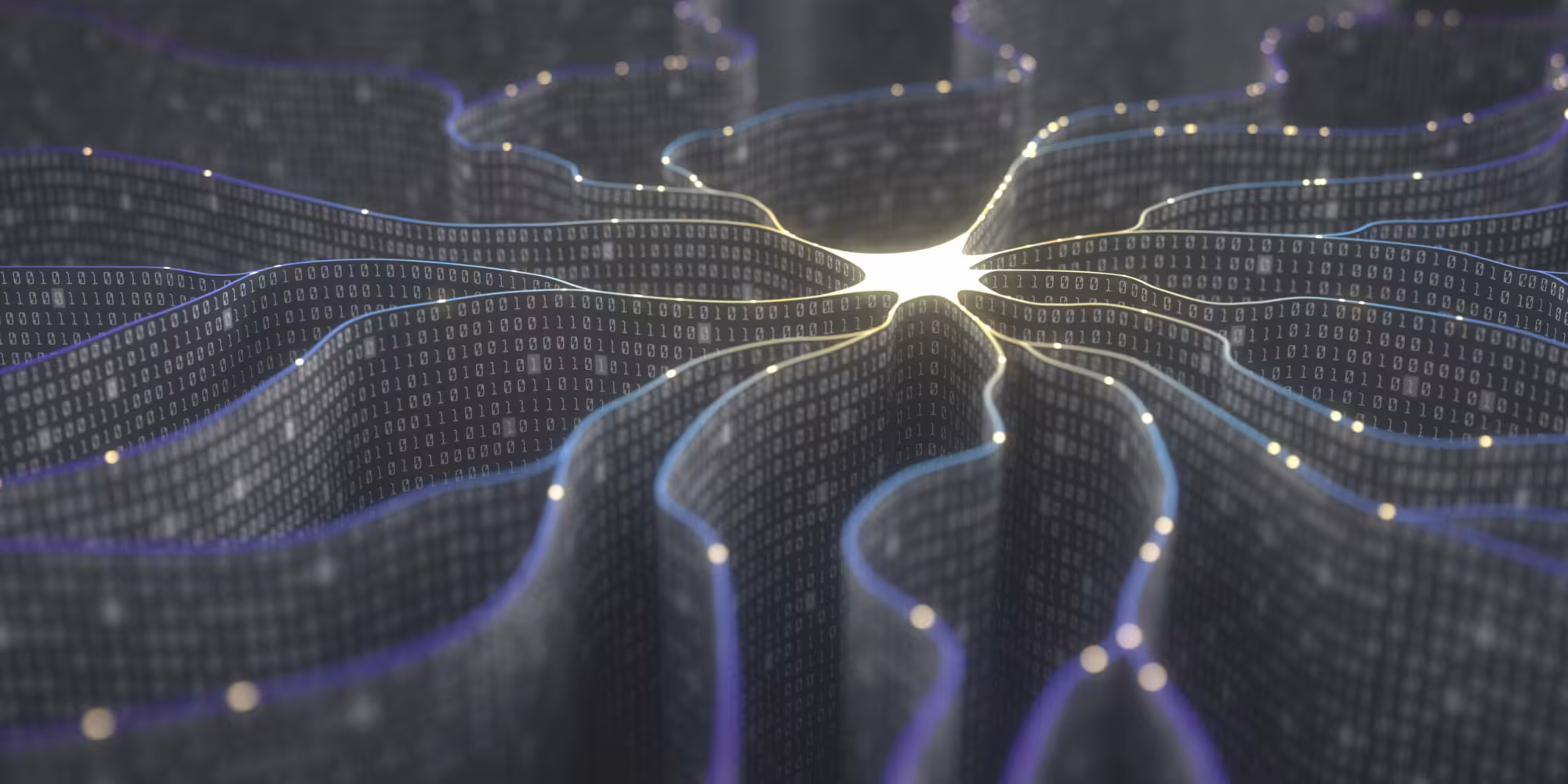 Futuristic Shutterstock image wireframes covered in code
