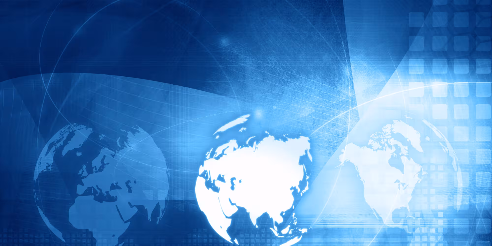 Futuristic glowing digital Earths Website Header 
