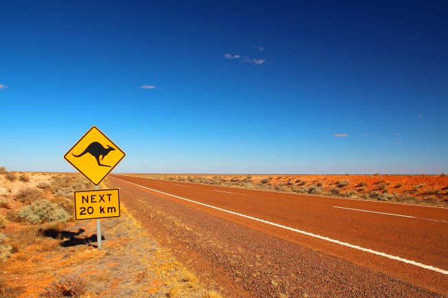 Australian road sign on the highway