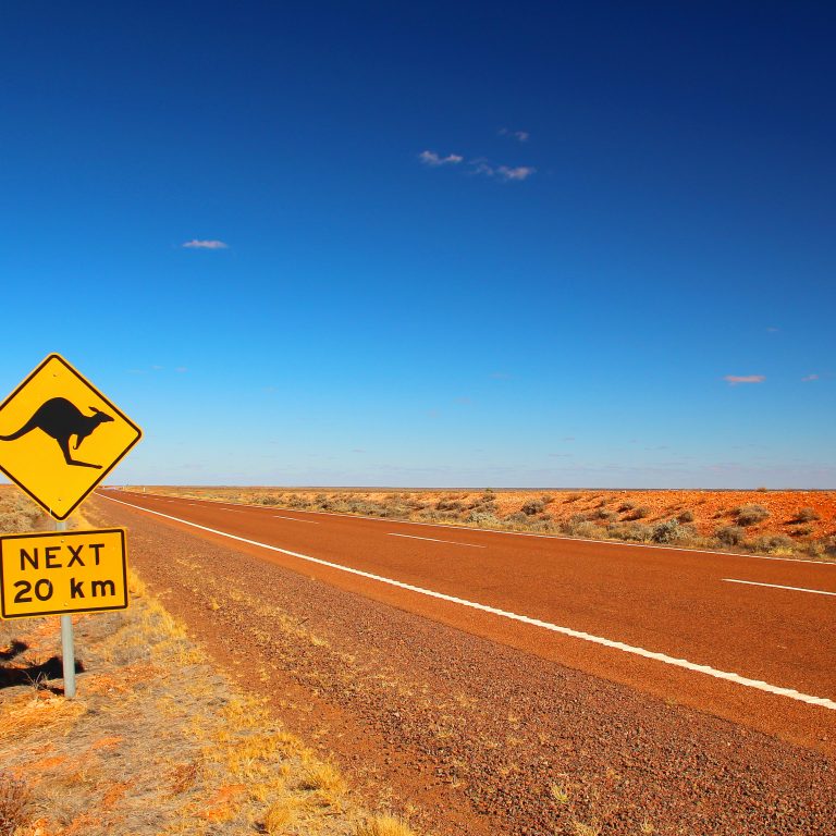 Australian road sign on the highway