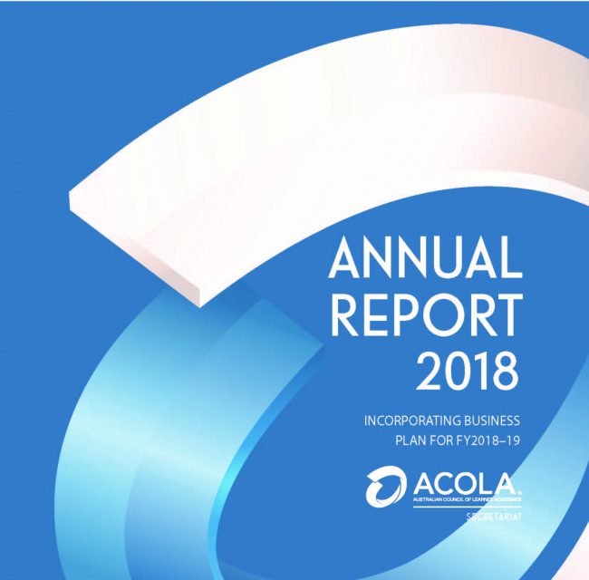 2018 ACOLA Annual Report 2018 ACOLA Annual Report
