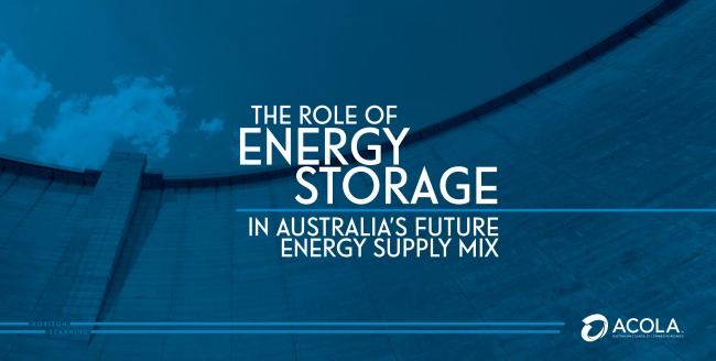 Energy Storage – Cover ACOLA Energy Storage - Cover