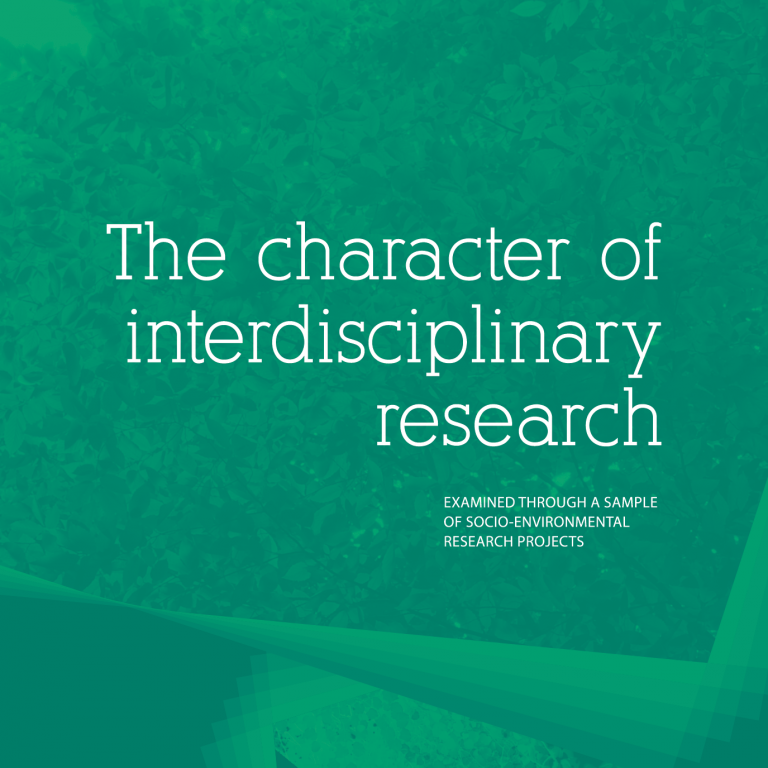 MIRE2-The character of interdisciplinary research ACOLA MIRE2-The character of interdisciplinary research