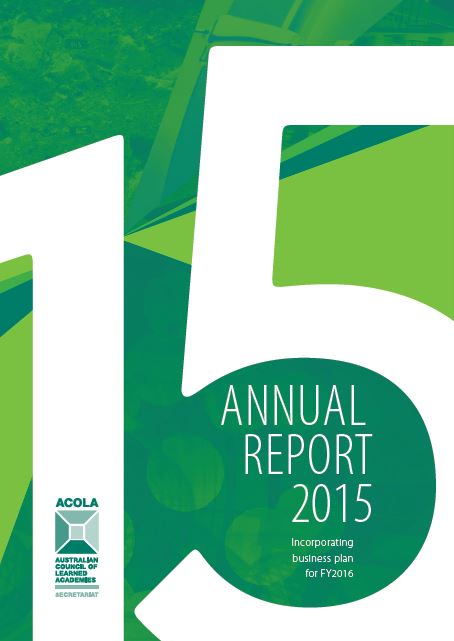 2015 ACOLA Annual report – cover 2015 Annual report