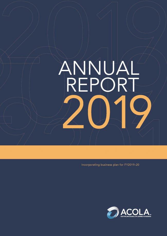 2019 ACOLA Annual Report – cover 2019 ACOLA Annual Report - cover